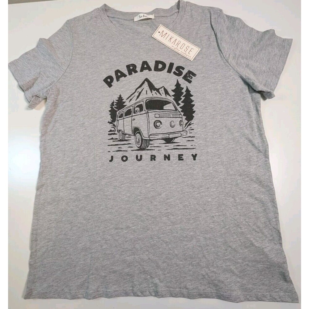 New Tres Bien T-Shirt Women's Size L Ladies Paradise Journey Graphic Shirt